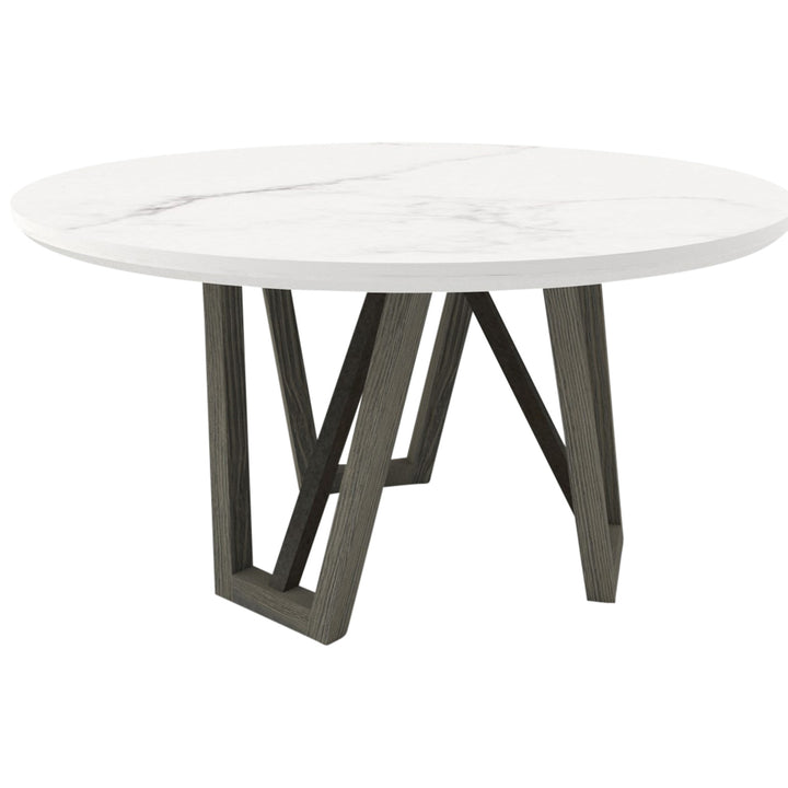 House Pure Modern Dining 54 In. Round Table with Wood Base