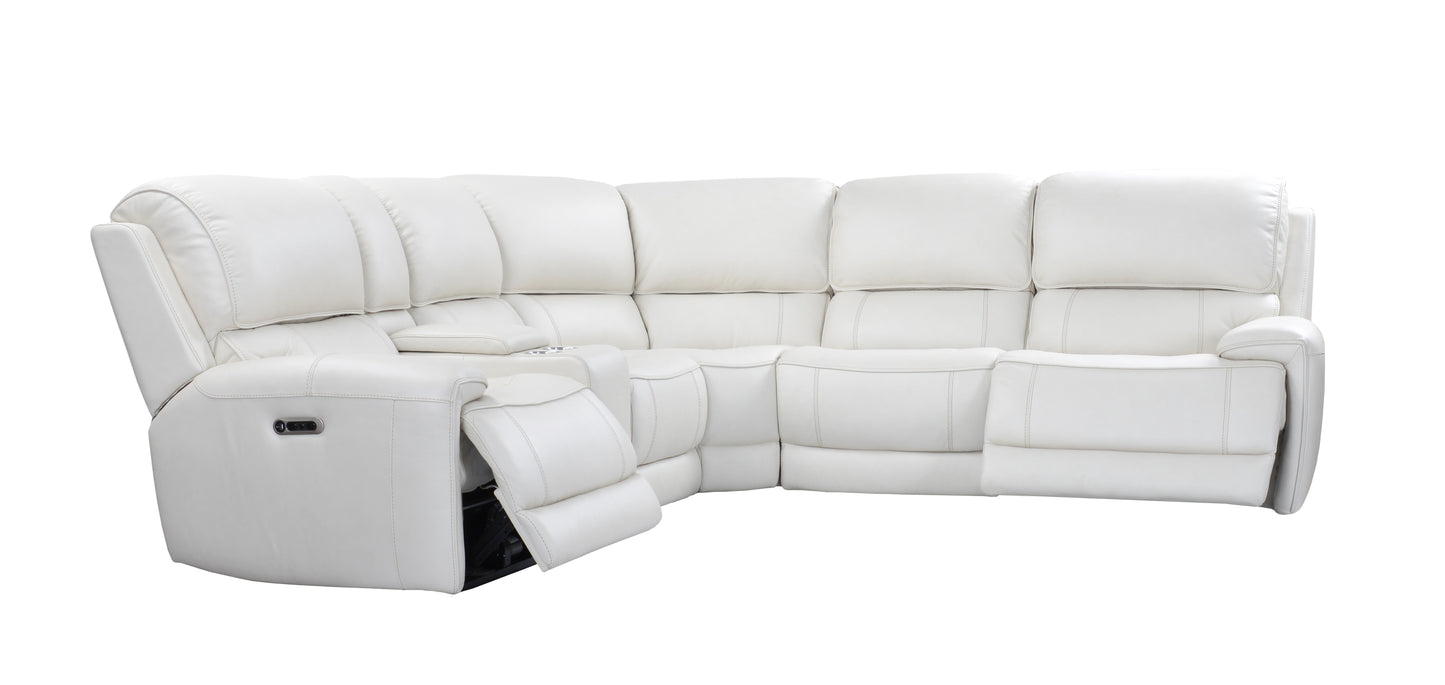 Living Empire - Verona Ivory 6 Piece Modular Power Reclining Sectional with Power Adjustable Headrests