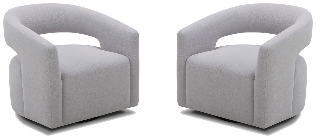 Living Orbit - Dame Dove Open Back Accent Chair Two Pack