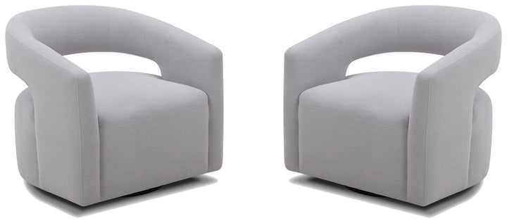 Living Orbit - Dame Dove Open Back Accent Chair Two Pack