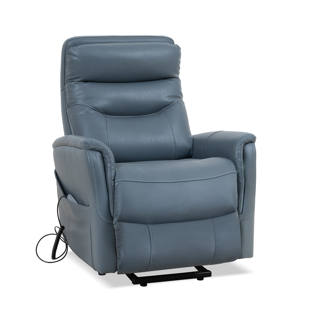 Living Gemini - Softy Azure Power Lift Recliner with Articulating Headrest