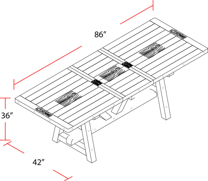 House Lodge Dining Counter Table with 2 Sling Stools 2 X-Back Stools 1 Bench Buffet with Hutch