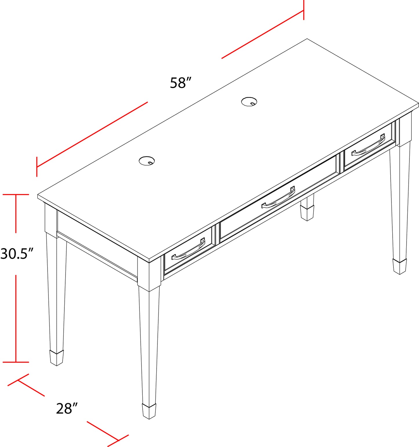 House Shoreham - Effortless White Writing Desk