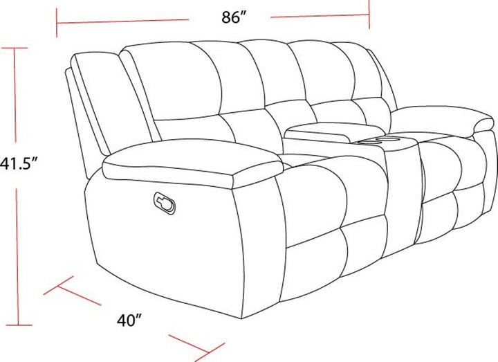 Living Buster - Opal Taupe Manual Console Loveseat