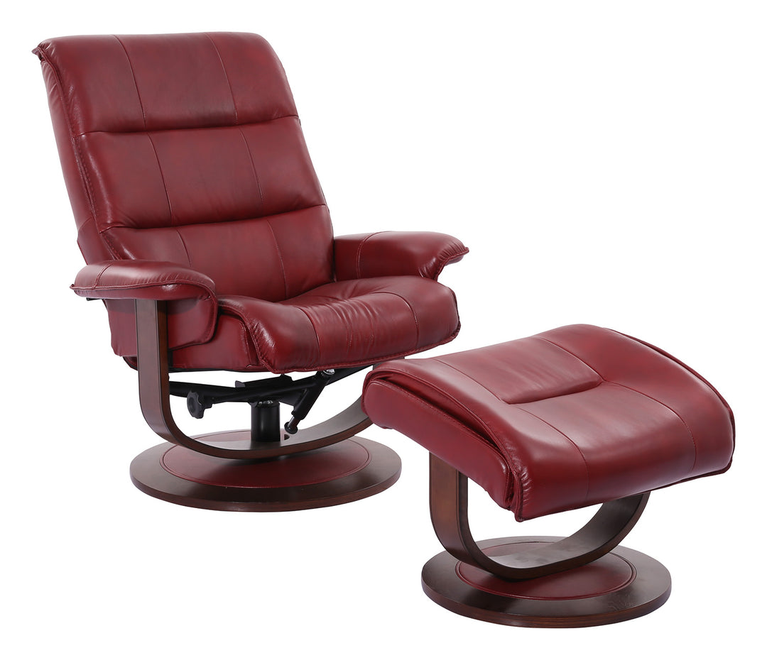 Living Knight - Rouge Manual Reclining Swivel Chair and Ottoman