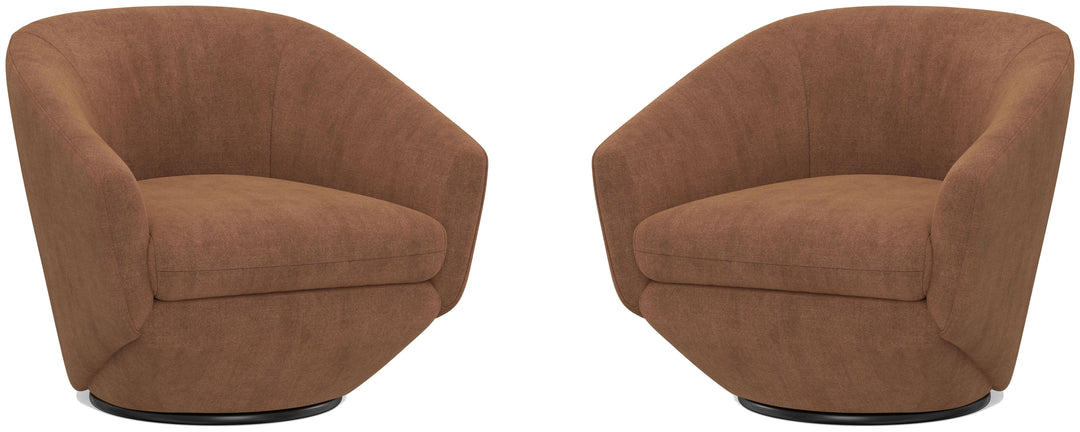 Living The Twist - Elise Rust Swivel Chair Two Pack