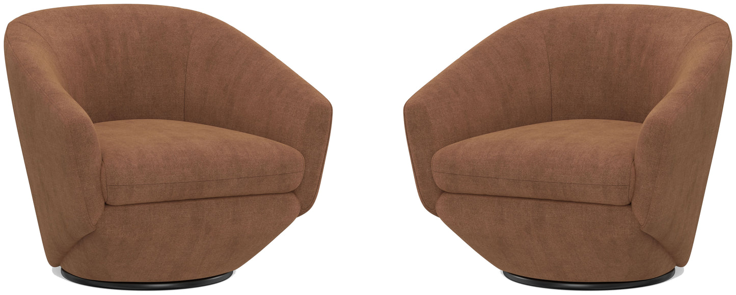 Living The Twist - Elise Rust Swivel Chair Two Pack