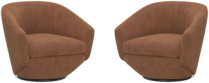 Living The Twist - Elise Rust Swivel Chair Two Pack