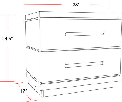 House Pure Modern Bedroom 2 Drawer Nightstand