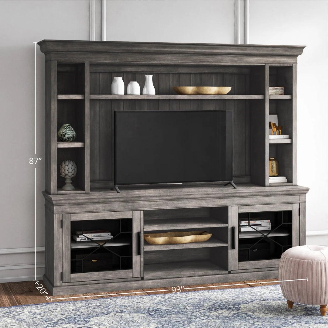 House Sundance - Smokey Grey 92 In. Console with Hutch and Back Panel