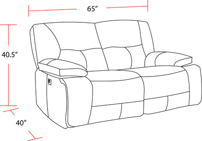 Living Spartacus - Black Power Reclining Loveseat