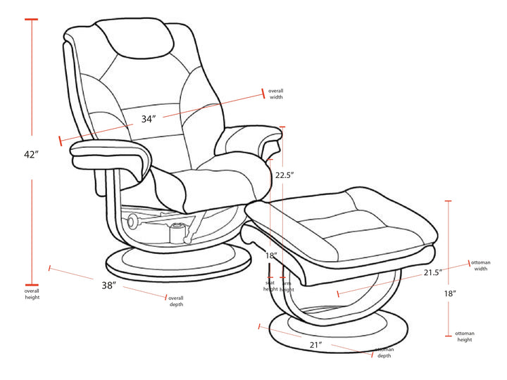 Living Monarch - Butterscotch Manual Reclining Swivel Chair and Ottoman