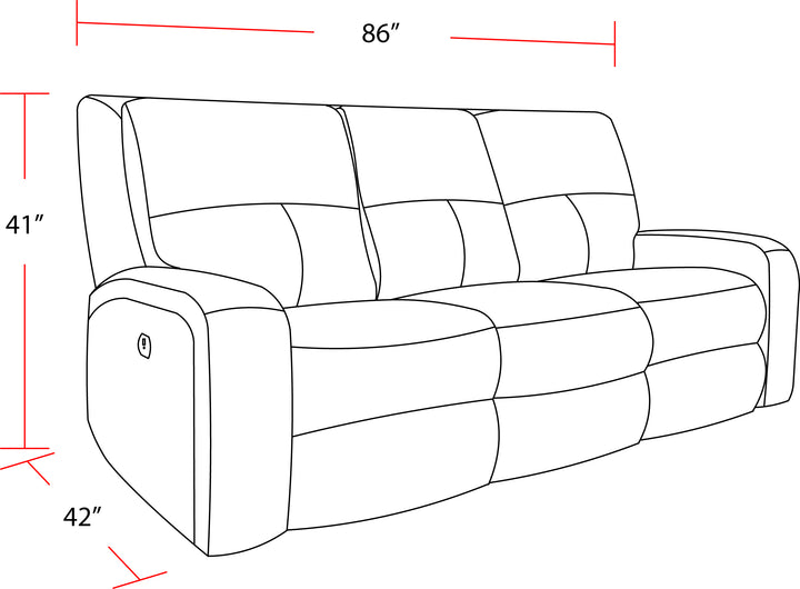 Living Polaris - Bizmark Grey Power Reclining Sofa