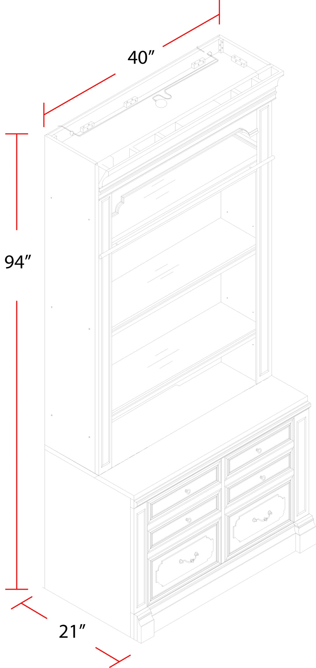 House Provence Lateral File with Hutch