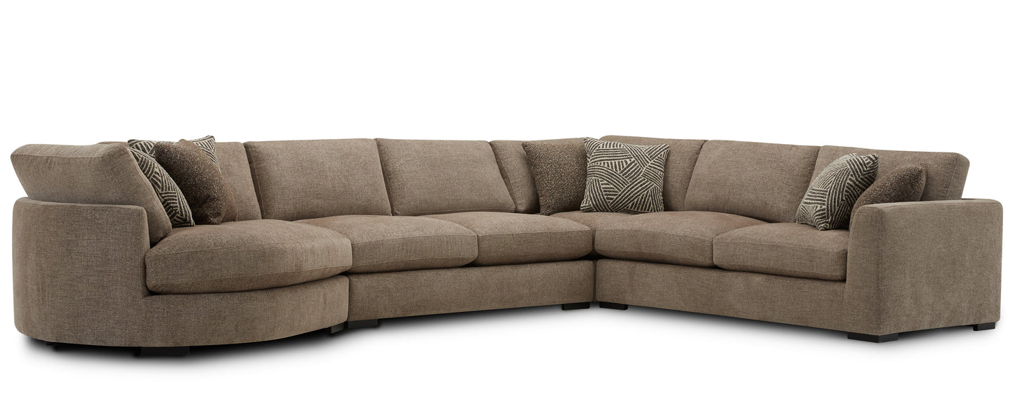 Living The Bump - Alistair Fossil 4 Piece Modular Sectional