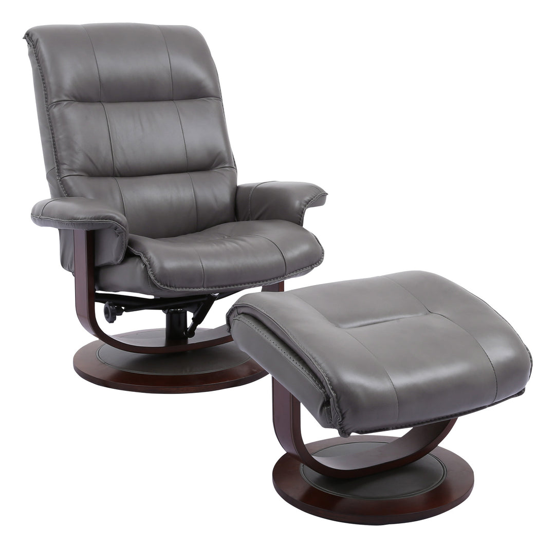 Living Knight - Ice Manual Reclining Swivel Chair and Ottoman