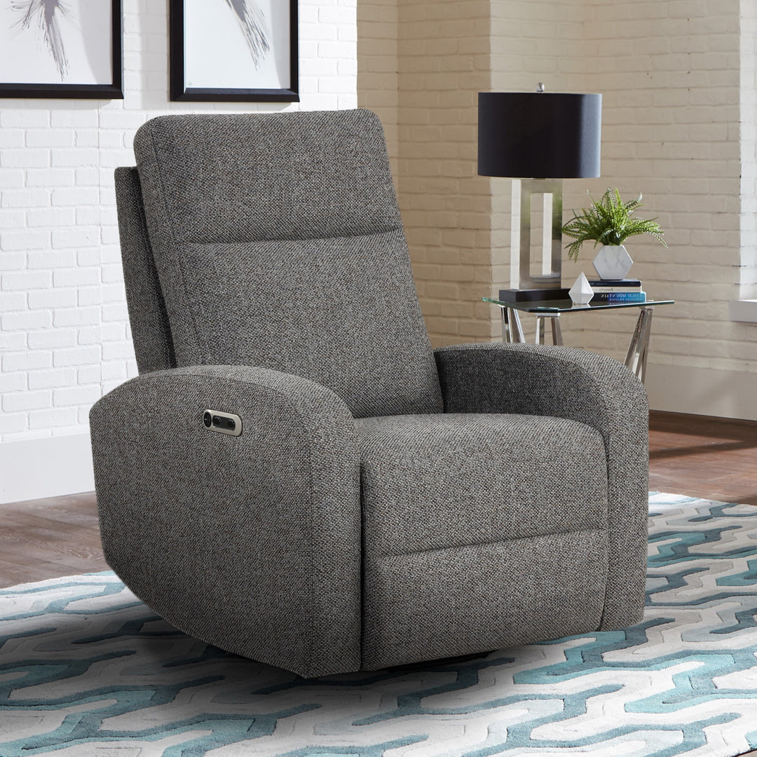 Living Thriller - Natural Beauty Grey Power Swivel Glider Recliner