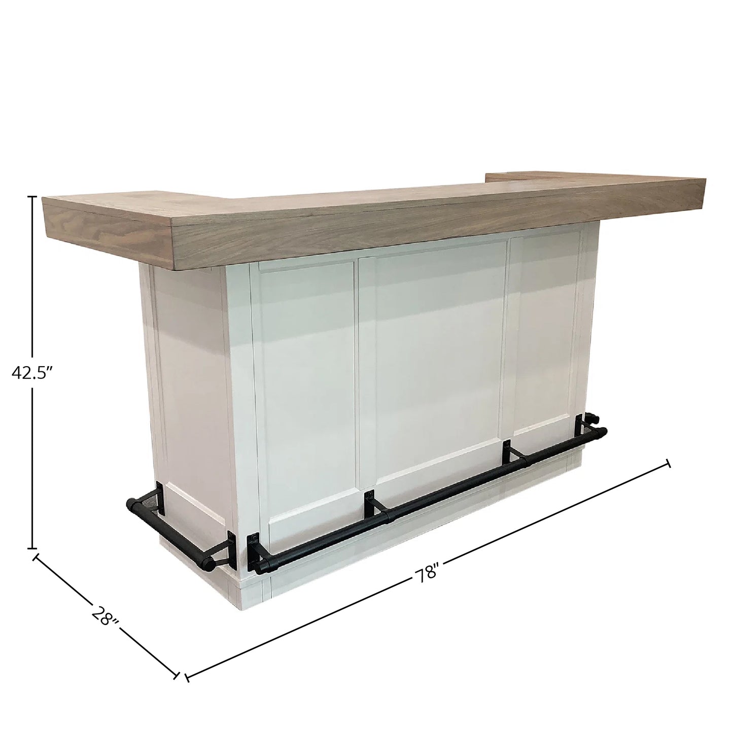 House Americana Modern Dining 78 In. Bar with Quartz Insert