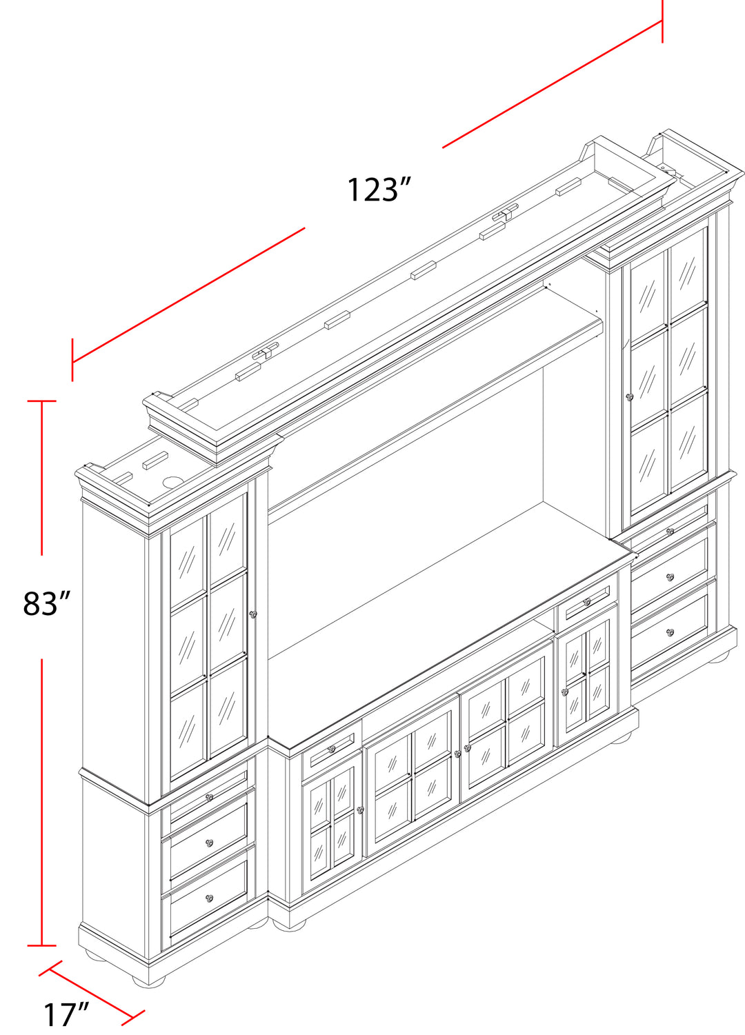 House Cape Cod 4 Piece 76 In. Entertainment Wall