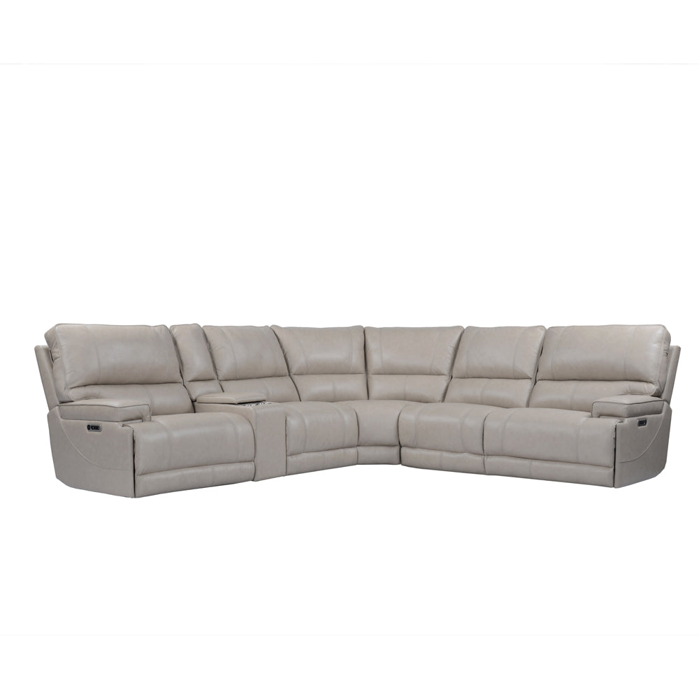 Living Whitman - Verona Linen - Powered By Freemotion 6 Piece Modular Power Reclining Sectional with Power Adjustable Headrests