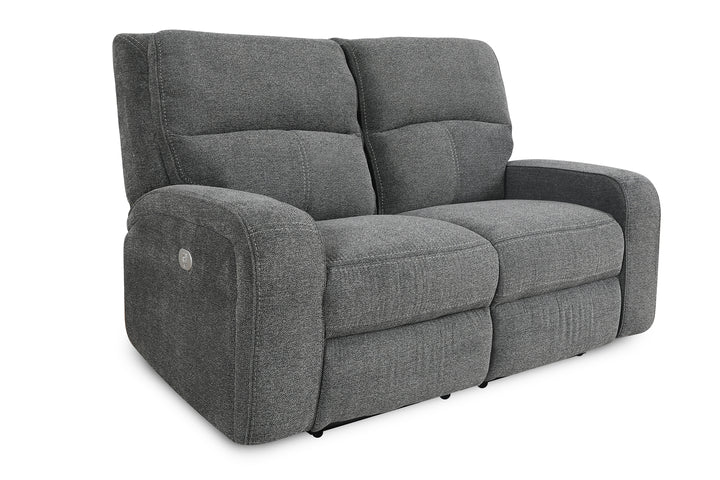 Living Polaris - Bizmark Grey Power Reclining Loveseat