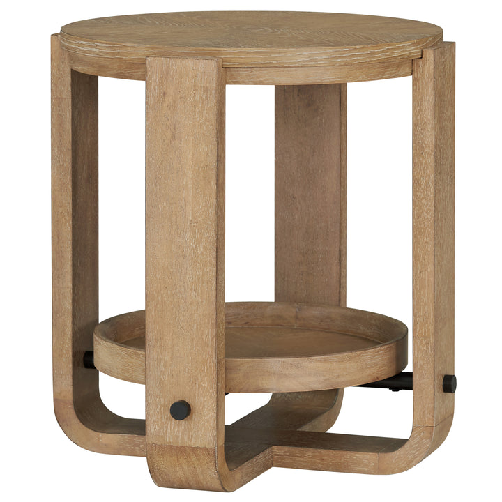 House Escape Round End Table with Shelf