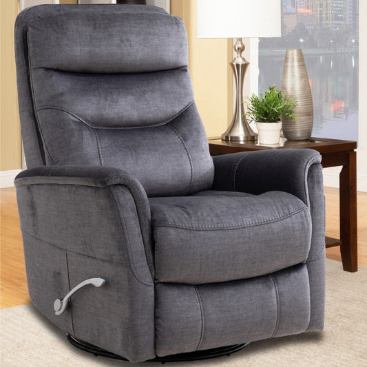 Living Gemini - Capri Charcoal Swivel Glider Recliner Two Pack