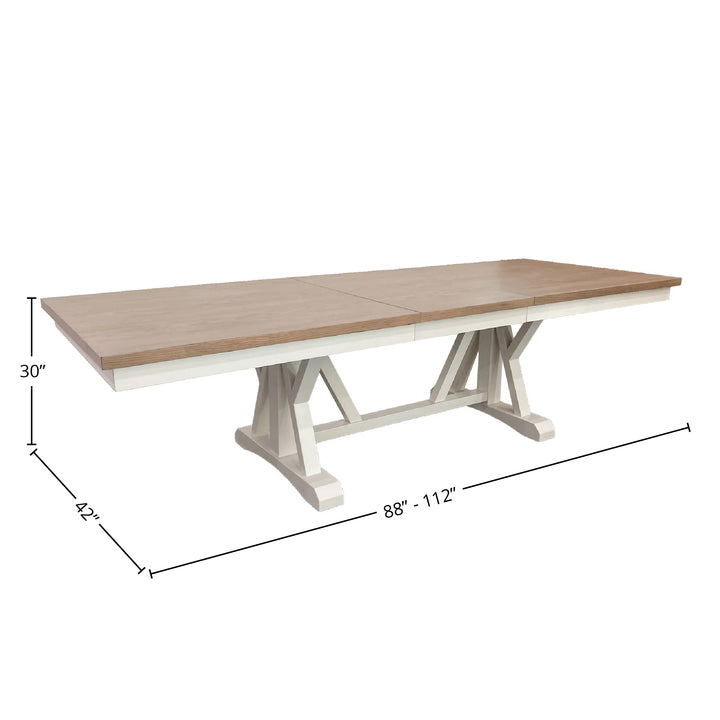 House Americana Modern Dining 88 In. Trestle Extendable Dining Table