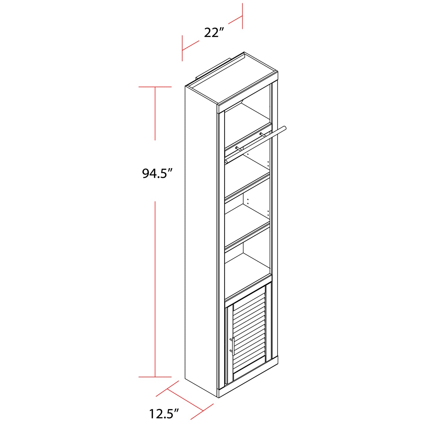 House Catalina 22 In. Open Top Bookcase