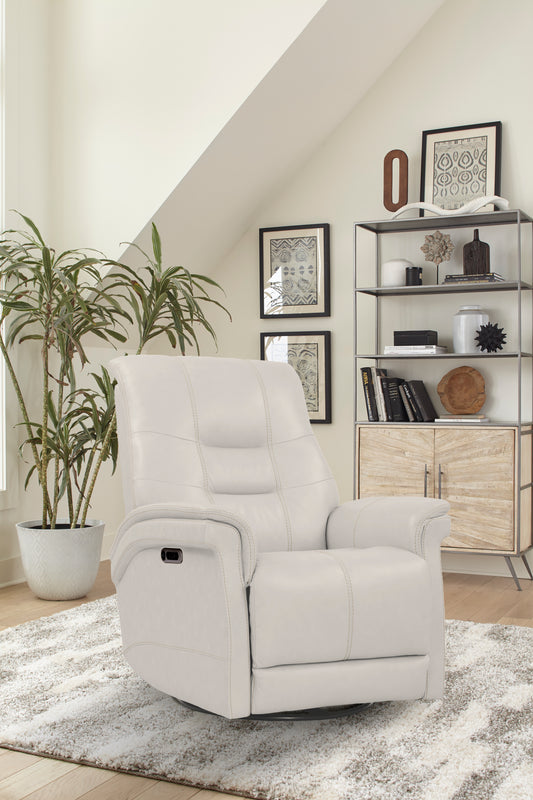 Living Carnegie - Verona Ivory - Powered By Freemotion Cordless Power Swivel Glider Recliner