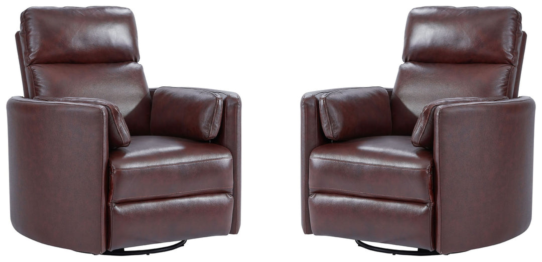 Living Radius - Florence Burgundy - Powered By Freemotion Cordless Power Swivel Glider Recliner Two Pack