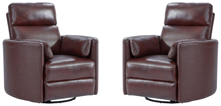 Living Radius - Florence Burgundy - Powered By Freemotion Cordless Power Swivel Glider Recliner Two Pack