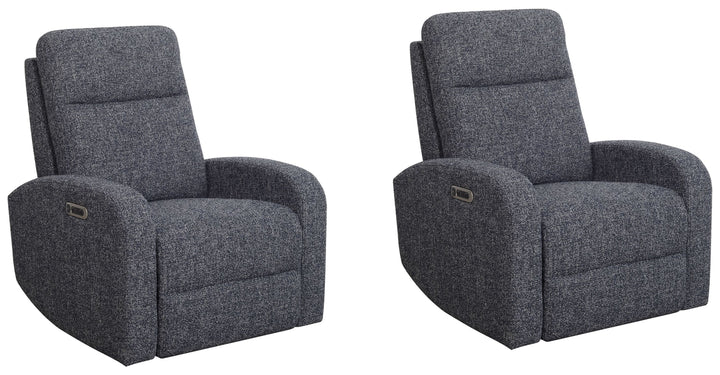 Living Thriller - Natural Beauty Denim Power Swivel Glider Recliner Two Pack