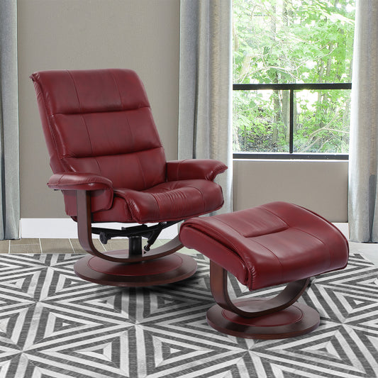 Living Knight - Rouge Manual Reclining Swivel Chair and Ottoman