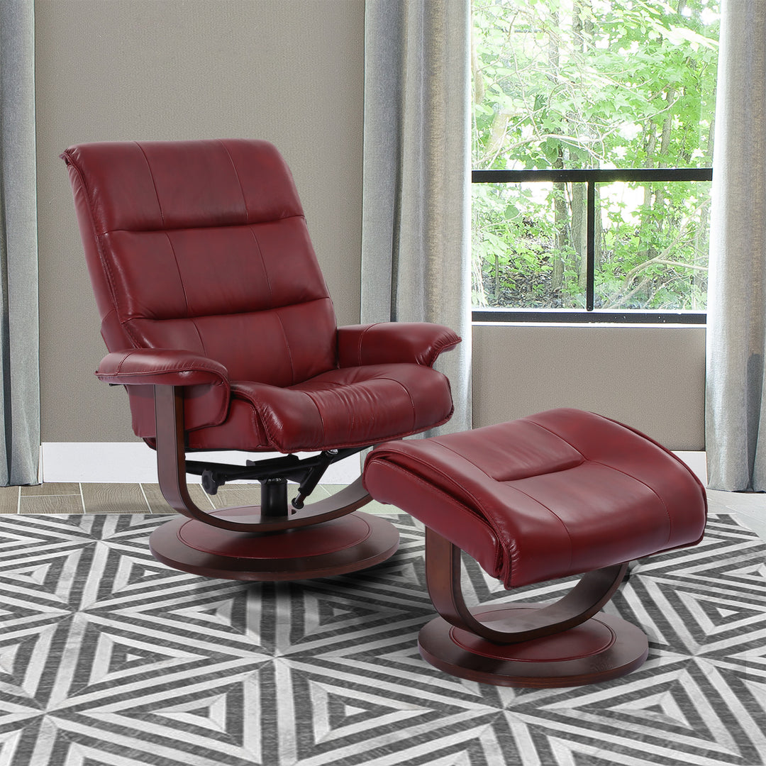 Parker Living Knight - Rouge Manual Reclining Swivel Chair and Ottoman