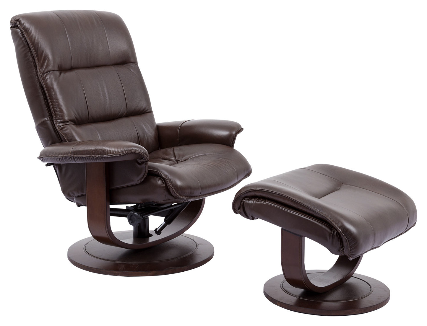 Living Knight - Robust Manual Reclining Swivel Chair and Ottoman