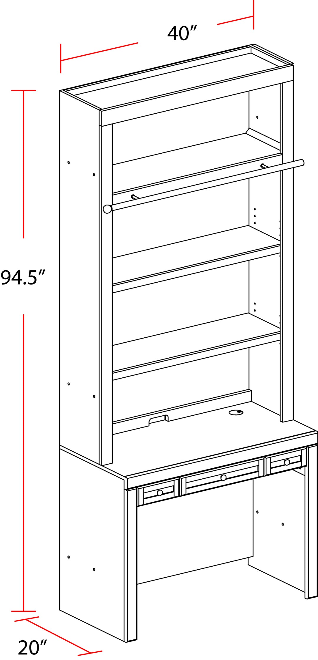 House Catalina 40 In. Library Desk