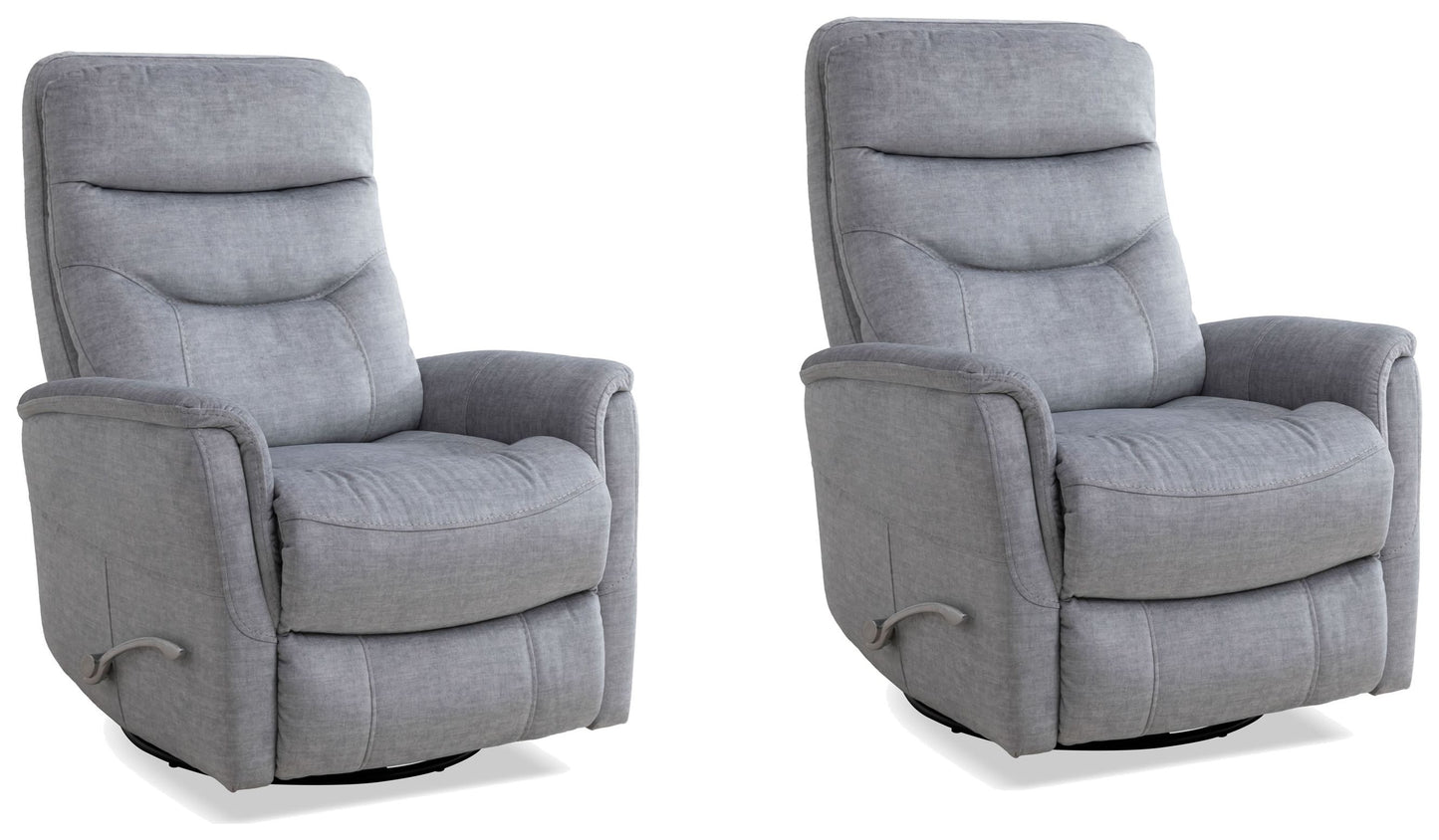 Living Gemini - Capri Silver Swivel Glider Recliner Two Pack